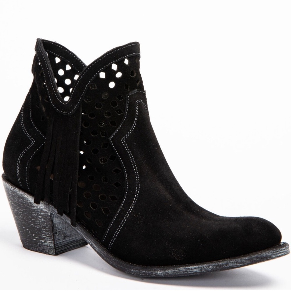 Shyanne Niki Western Booties Black Fringe Size 9
